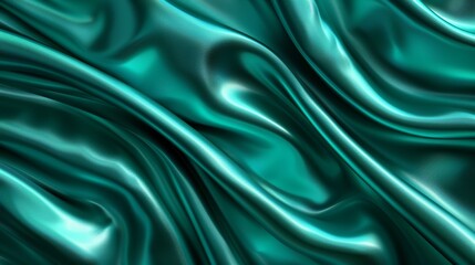 Fototapeta premium Elegant light teal and turquoise abstract background with shimmering silk satin fabric design
