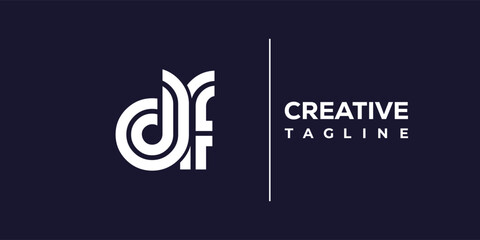 D and F logo design. DF abstract Letters Logo Monogram. This logo design is the process of creating a visual symbol that represents a brand, company, or individual.