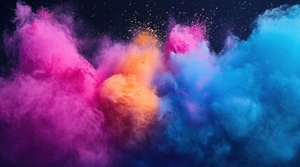 Splash of colors. Concept of Holi festival in India.	
