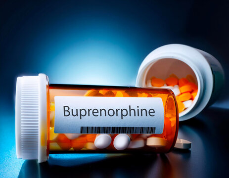 Buprenorphine pills in a prescription bottle
