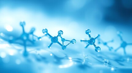 Illustration of DNA or water molecules like structure connected
