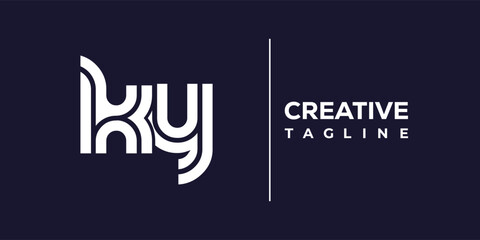 K and Y logo design. KY abstract Letters Logo Monogram. This logo design is the process of creating a visual symbol that represents a brand, company, or individual.