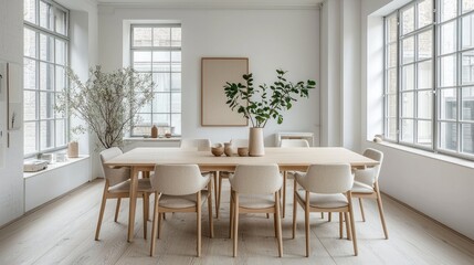 Modern Scandinavian Dining Room with Natural Light