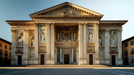 Obraz premium Stunning Baroque basilica in Florence Italy with marble facade and intricate carvings