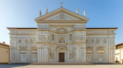 Obraz premium Stunning Baroque basilica in Florence Italy with marble facade and intricate carvings