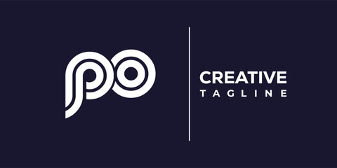Fototapeta premium P and O logo design. PO abstract Letters Logo Monogram. This logo design is the process of creating a visual symbol that represents a brand, company, or individual.