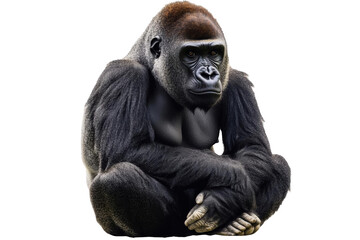 Obraz premium A Gorilla Sitting With Folded Arms, a Transparent Object
