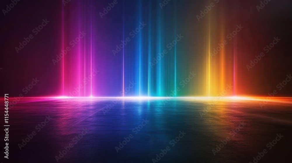 Aufkleber colorful abstract light streaks creating a mesmerizing visual experience in a dark environment. gene
