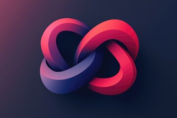 Fototapeta premium Abstract Red and Blue Intertwined Curves Design