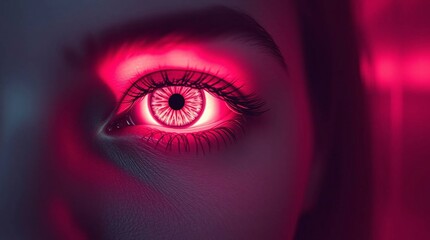 Fototapeta premium Extreme close-up of an eye of the girl