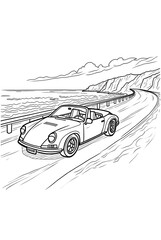 Classic vintage car for coloring book