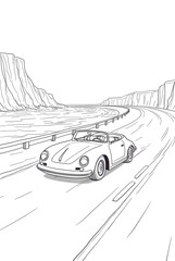 Classic vintage car for coloring book
