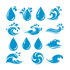 Water Design Elements. Can be used as icon, symbol and logo design.