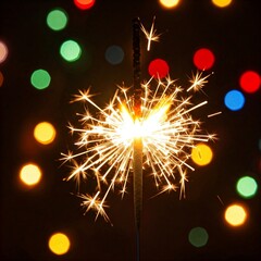 Sparklers on abstract bokeh background