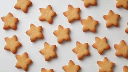 star shaped cookies on white  background 