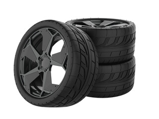 Obraz premium Black rim car wheel carbon fiber isolated on transparent background