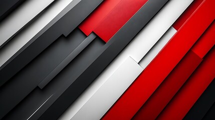 Fototapeta premium Abstract red, black, white diagonal stripes background.