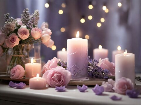 Velas y flores crean un ambiente adecuado para la meditaci&oacute;n