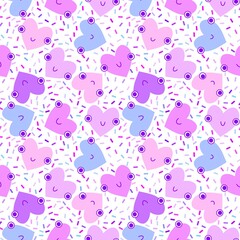 Valentine hearts seamless 14 February love pattern for wrapping paper