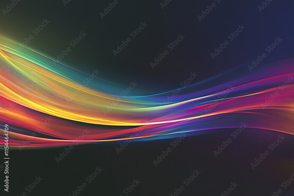 Fototapete Vibrant abstract light streaks create a dynamic visual display with rich colors and fluid movement across a dark background. Generative AI