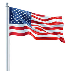 Large American flag is waving in the wind