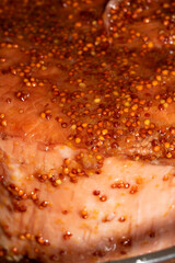 Close Up of Mustard Covered Gammon Ham Roasted