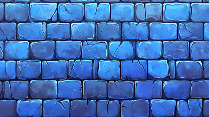 Fototapeta premium Blue bricks wall background perfect for industrial or urbanscape designs, blue, bricks, wall, background, texture. Ironscape. Illustration