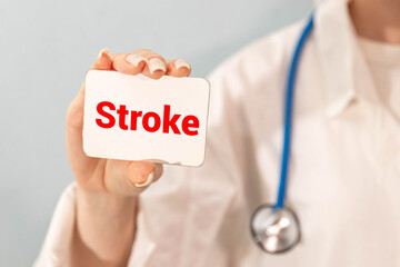 Stroke- Physician with chalkboard on isolated
