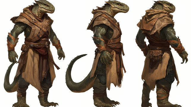 Rpg dnd fantasy character for dungeons and dragons, roleplay, avatar, lizzardman, lizard, draconian. Draconian. Illustration