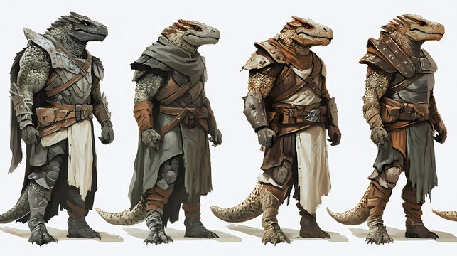 Rpg dnd fantasy character for dungeons and dragons, roleplay, avatar, lizardman, lizard, hero, soldier, warrior, draconian. Draconian. Illustration