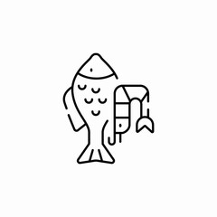 seafood fish icon sign vector