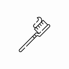 toothbrush toothpaste icon sign vector