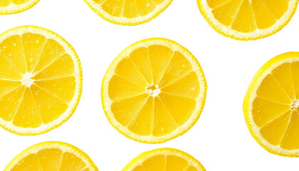 Fototapeta premium Fresh lemon slices pattern backgrond, close up