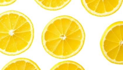 Fresh lemon slices pattern backgrond, close up