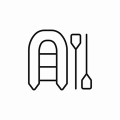 floating boat paddles icon sign vector