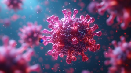 Obraz premium Microscopic view of virus particles. (3)
