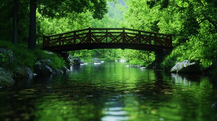 Fototapeta premium The bridge with beautiful river