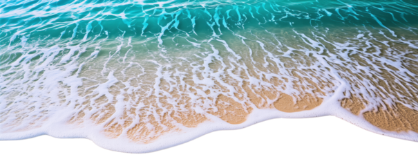 Transparent PNG of Ocean Wave on Sandy Beach for Graphic Design and Sea-Themed Projects Holiday relax