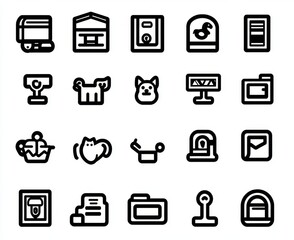 Well-crafted Pixel Perfect Modern Thin Line Dog Icons 30 2x Grid for Web Graphics and Apps. Simple Minimal Pictogram