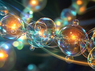 Quantum time crystals visualization, temporal symmetry breaking, relativistic time streams, physics diagram