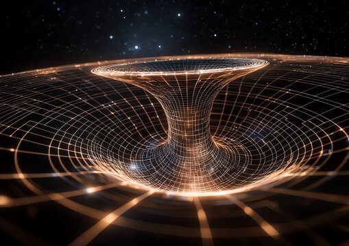 Minkowski spacetime diagram, warped temporal dimensions, gravitational time dilation, theoretical physics visualization