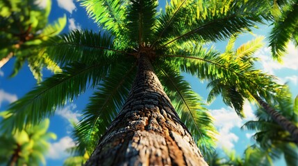 Low angle view of coconut tree
