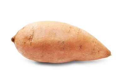 Fresh raw sweet potato isolated on white