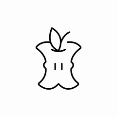 half apple icon sign vector