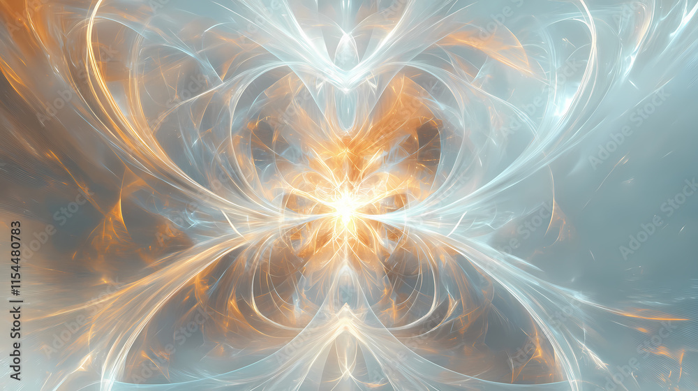 Wall mural ethereal render abstract futuristic background with geometric wonders and technological brilliance. 