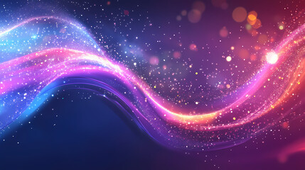 Abstract light beam with sparkle effect on transparent background. Brilliance. Illustration