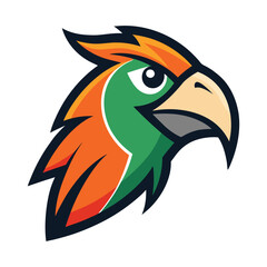 Parrot head mascot logo art illustration