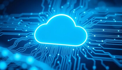 Cloud Computing Digital Network Data Storage Technology Concept