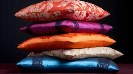 Vibrant Collection of Decorative Pillows in Unique Patterns and Textures - A Delightful Array of Home Decor