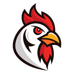 Chicken head mascot logo art illustration